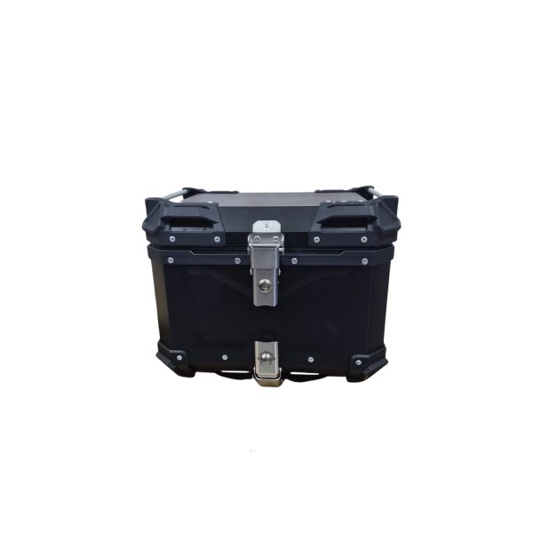 Maleta Trasera Universal para Motocicleta de Aluminio 45 Litros - Color Negro y Plata