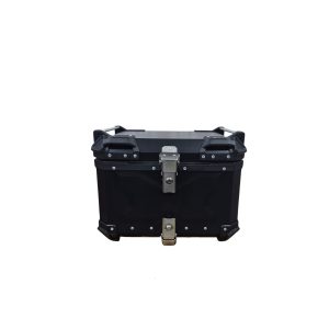 Maleta Trasera Universal para Motocicleta de Aluminio 55 Litros - Color Negro y Plata