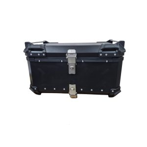 Maleta Trasera Universal para Motocicleta de Aluminio 65 Litros - Color Negro y Plata