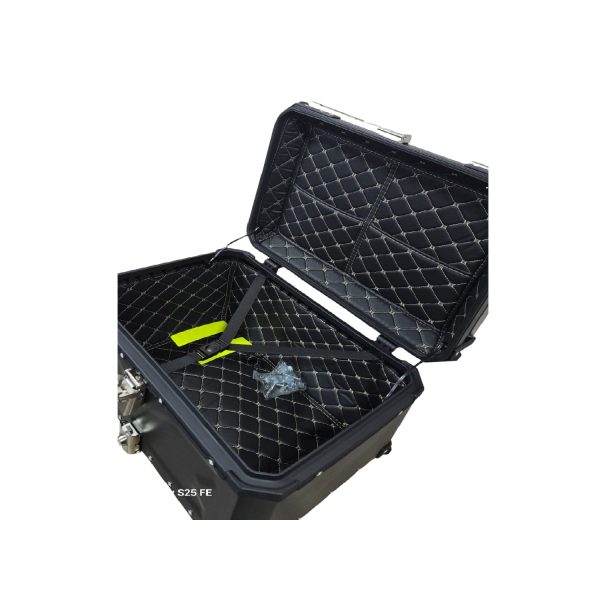 Maleta Trasera Universal para Motocicleta de Aluminio 65 Litros - Color Negro y Plata