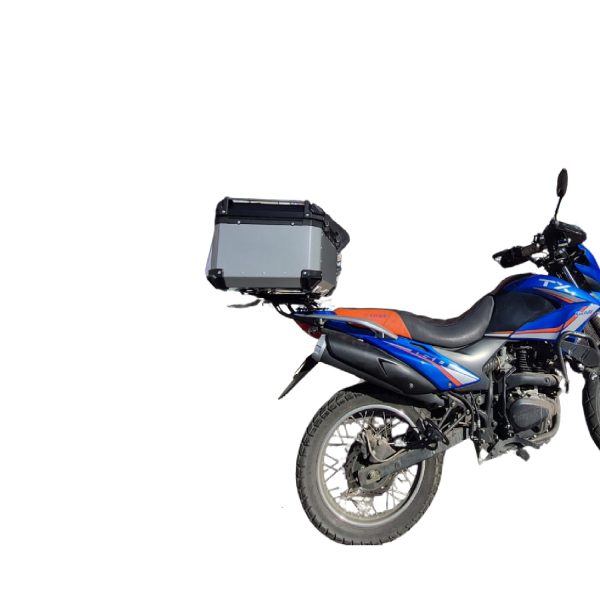 Maleta Trasera Universal para Motocicleta de Aluminio 65 Litros - Color Negro y Plata